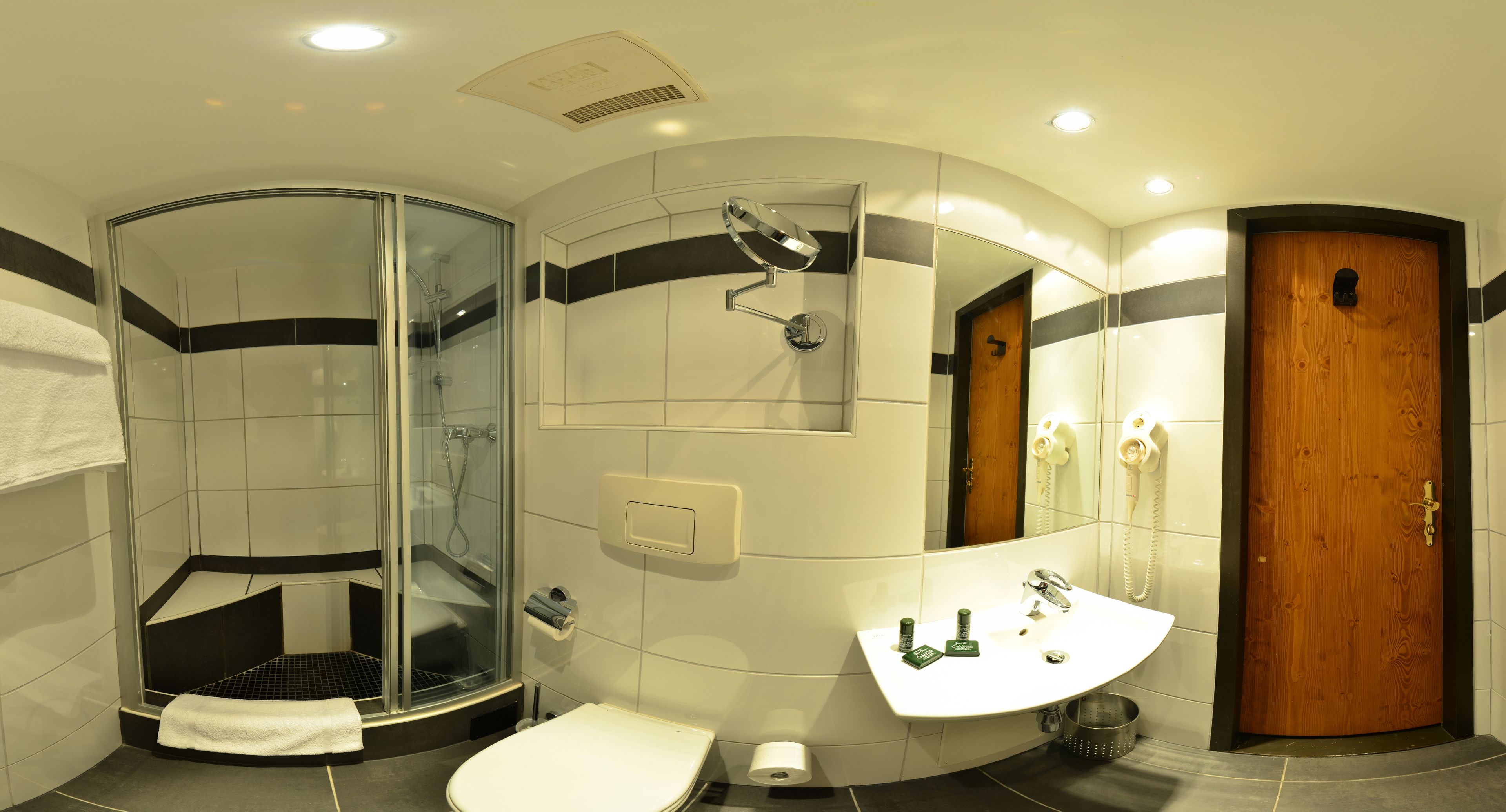 standard double room | bathroom | shower, free toiletries, hair dryer