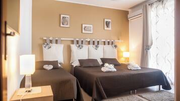 Superior-Apartment, 2 Schlafzimmer, Terrasse, Bergblick (Giovanna) | 1 Schlafzimmer, italienische Bettbezüge von Frette