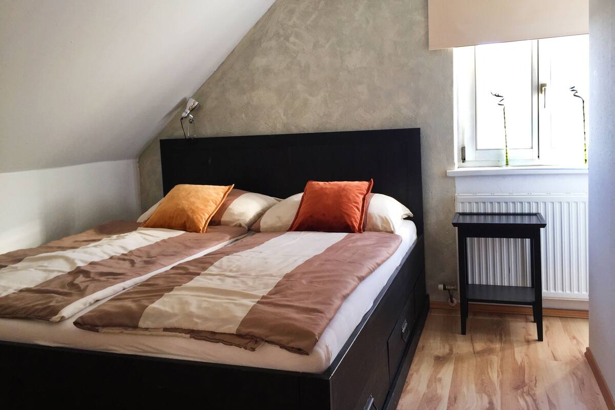 Departamento familiar, 2 habitaciones | Escritorio, tabla de planchar con plancha y cunas gratuitas