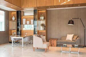 46-inch flat-screen TV with cable channels, TV