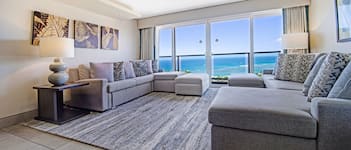 Presidential Penthouse, 4 Bedrooms, No Balcony, Ocean View (No Resort Fee 19753307) | Living area | Flat-screen TV