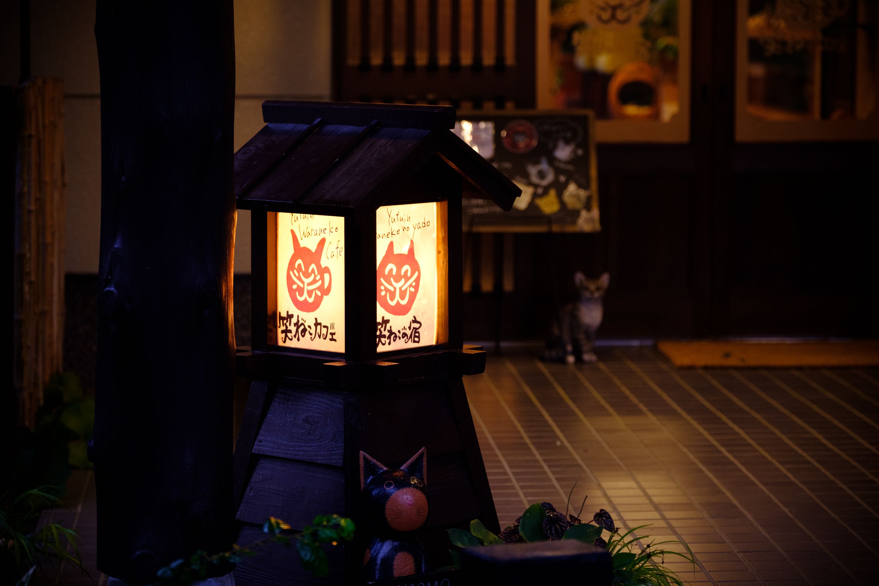 Fachada da propriedade à noite