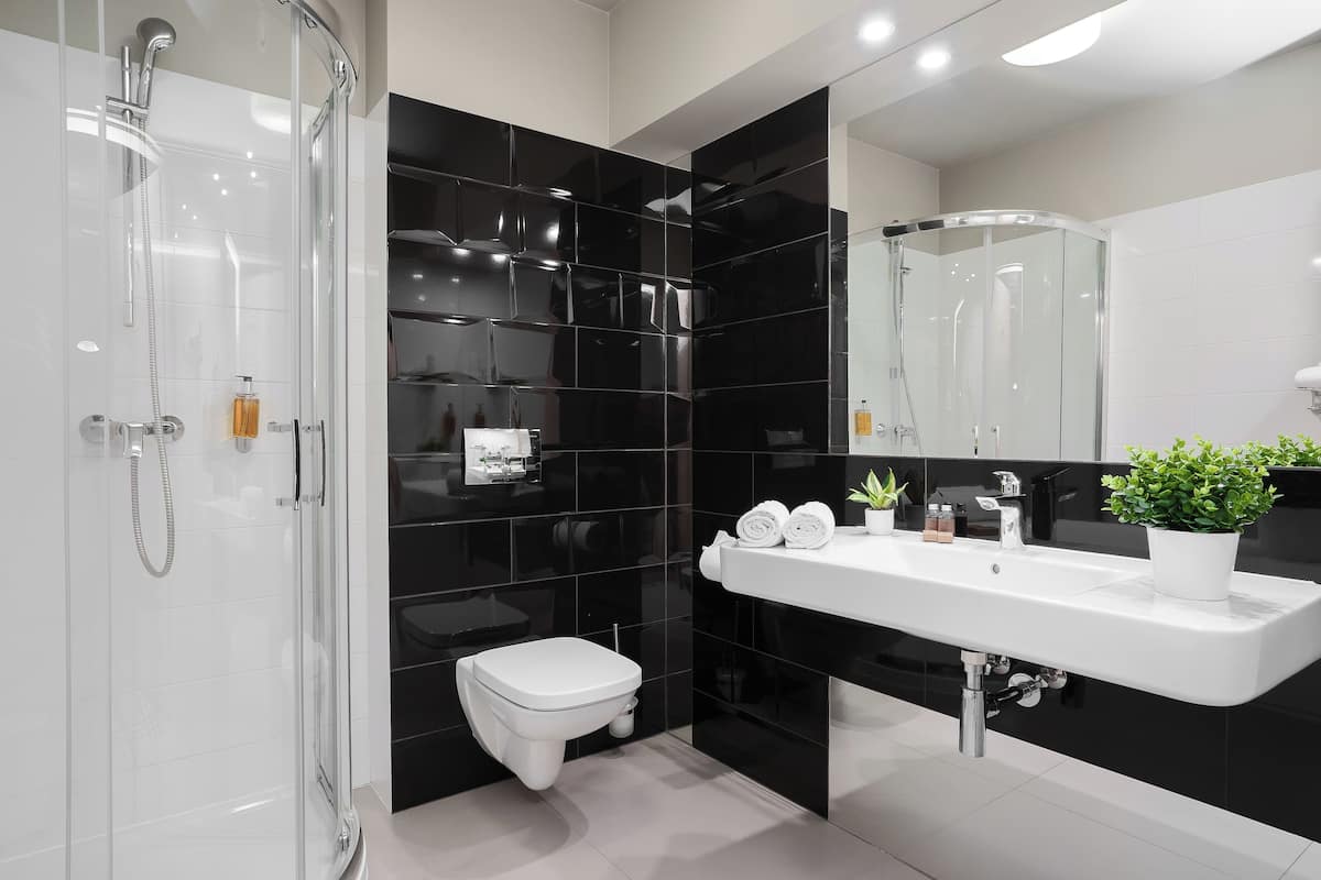 free toiletries, hair dryer, towels