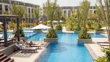 Indoor pool, outdoor pool, free cabanas, pool umbrellas