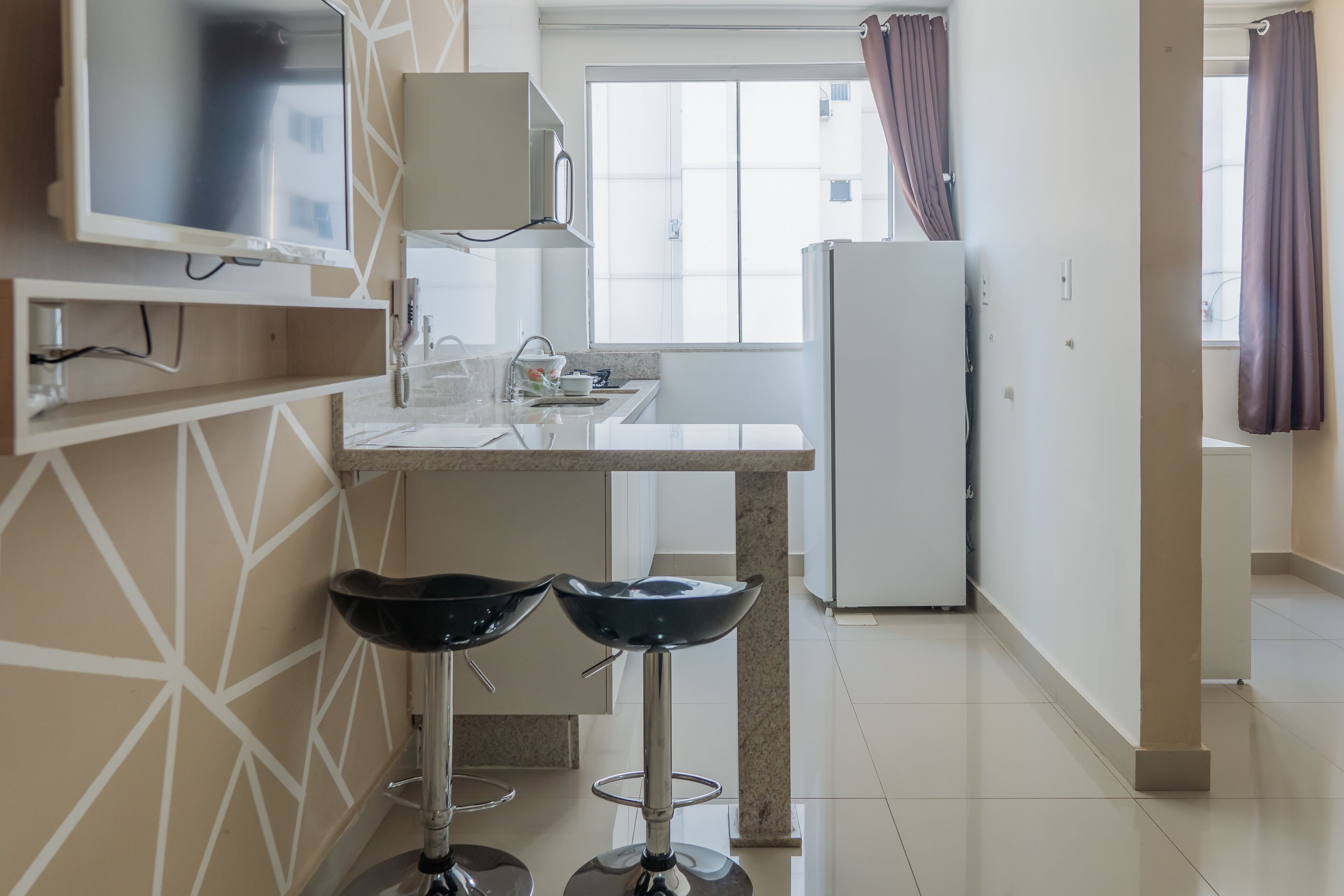 Comfort Studio Suite | Premium bedding, desk, blackout curtains, iron/ironing board