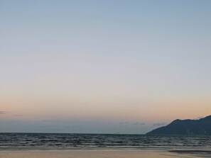 On the beach, white sand