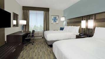 1 slaapkamer, een bureau, een laptopwerkplek, verduisterende gordijnen