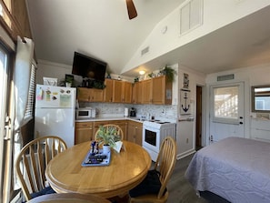 Studio | Private kitchen | Full-sized fridge, microwave, stovetop, coffee/tea maker - 18 Foolish Endeavor Ii Studio Bedroom Condo by RedAwning (Hatteras)