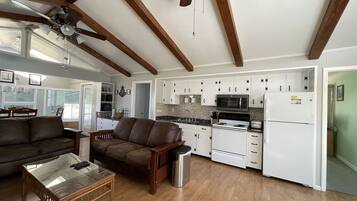 Cottage, 4 Bedrooms | Living area | TV, fireplace, DVD player
