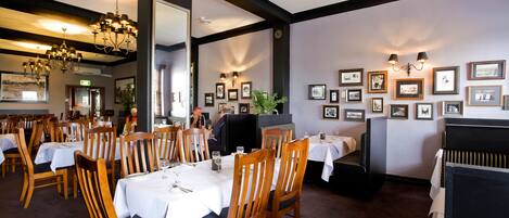 Lunch and dinner served, local cuisine