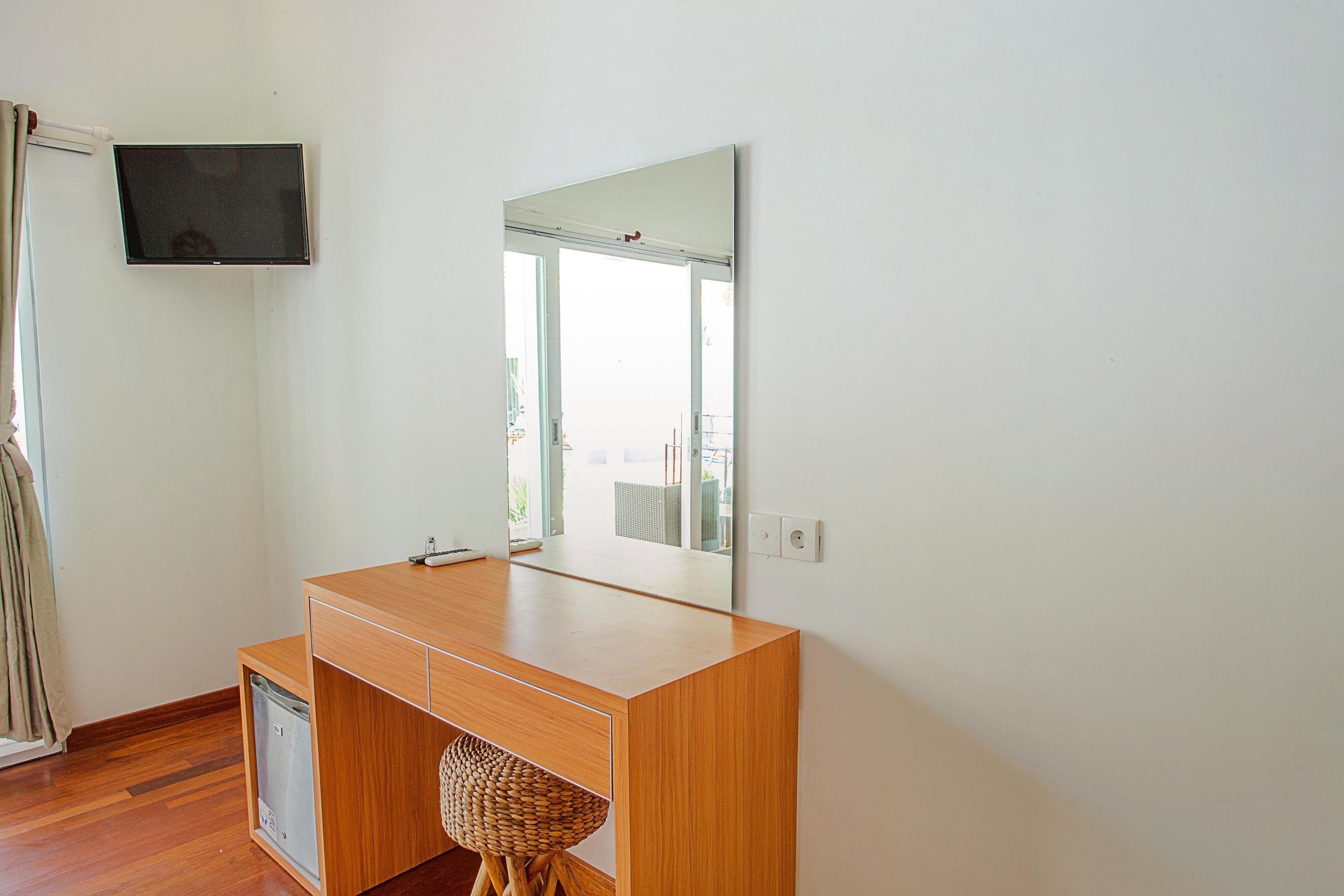 family quadruple room, 2 bedrooms, 2 bathrooms, pool view | 1 bedroom, in-room safe, desk, blackout curtains