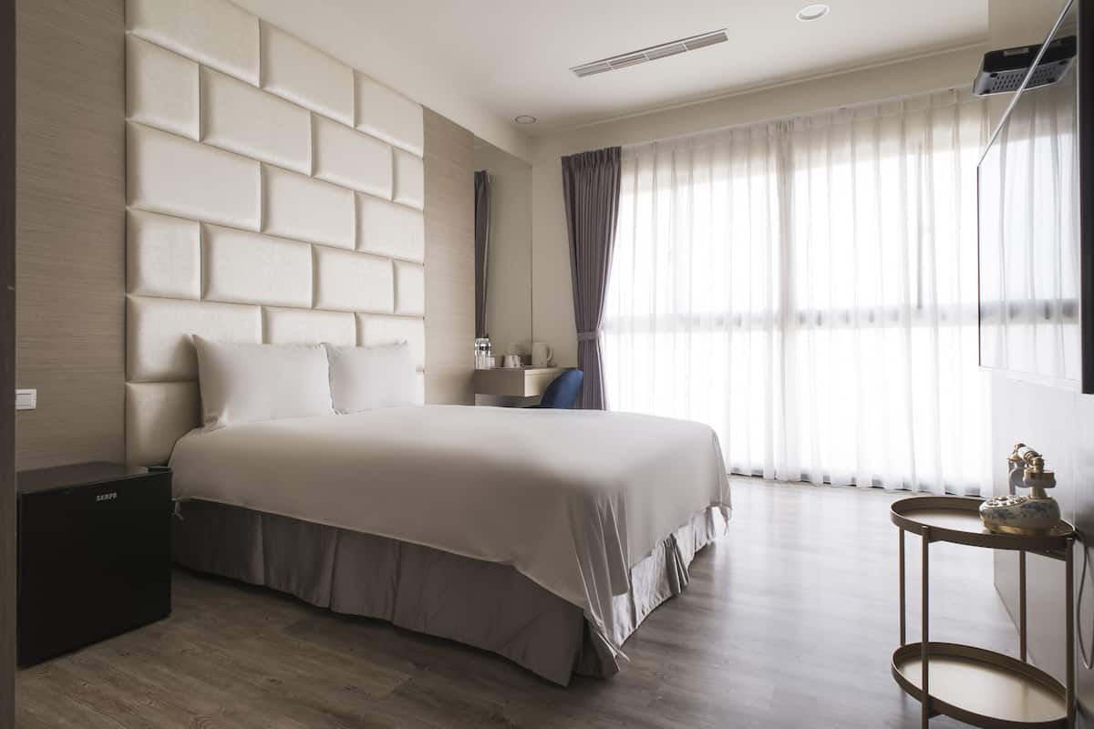 Desk, blackout curtains, iron/ironing board, free WiFi