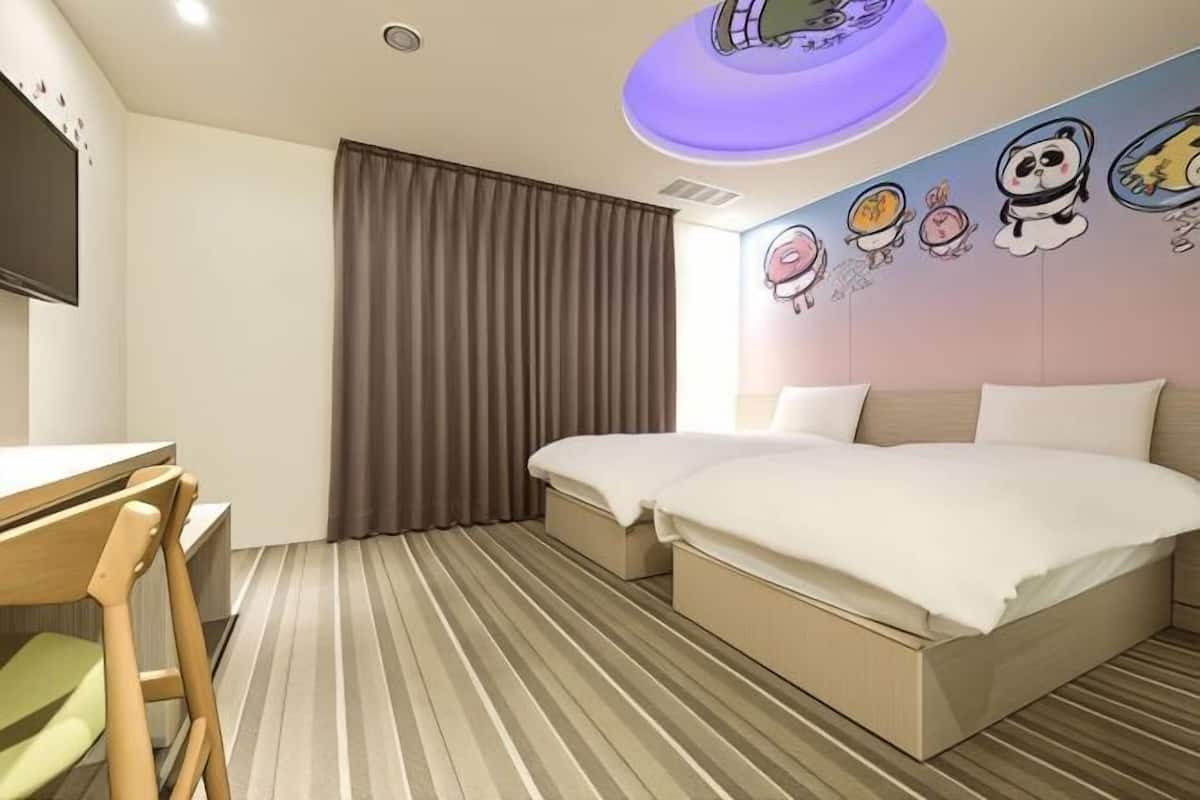 Desk, blackout curtains, iron/ironing board, free WiFi