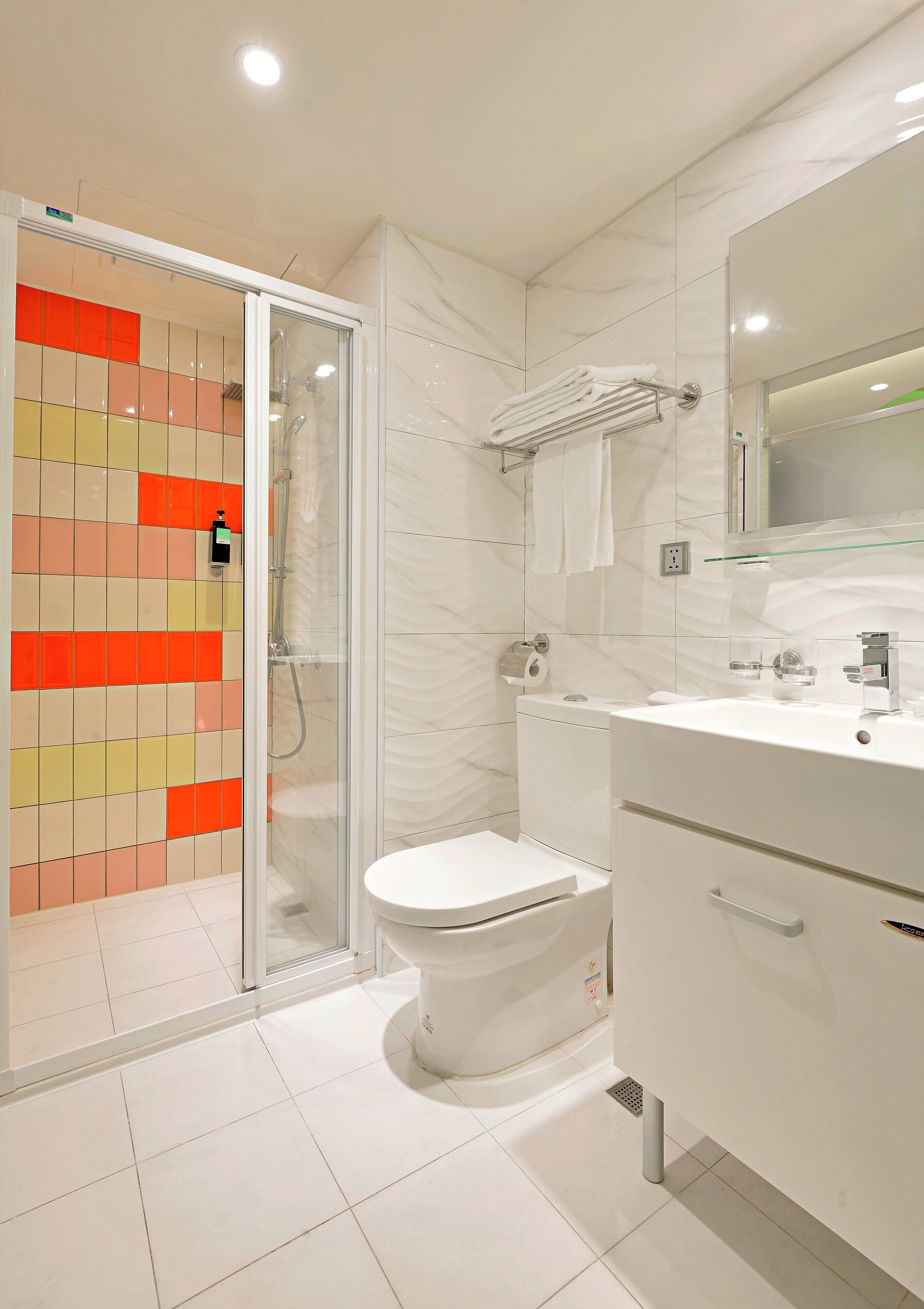 free toiletries, hair dryer, slippers, towels