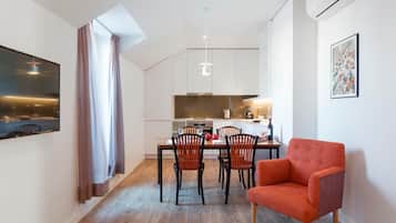 Superior One-Bedroom Apartment | Living area | 43-inch flat-screen TV with cable channels, TV
