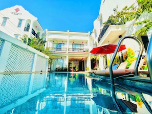 Outdoor pool, open 6:00 AM to 8:30 PM, pool umbrellas, sun loungers