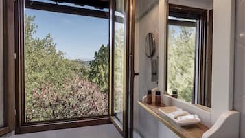 Suite clásica, 1 cama King size, vista al parque | Baño | Regadera, amenidades de baño gratuitas, secadora de cabello, bidet