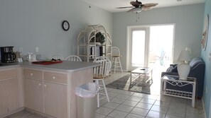 Executive Suite, 1 King Bed with Sofa bed, Courtyard View (SUITES WITH 1 Q AND 1Q SLEEPER SOFA) | Living area | 32-inch flat-screen TV with cable channels, TV - Buccaneer Inn (St. George Island)