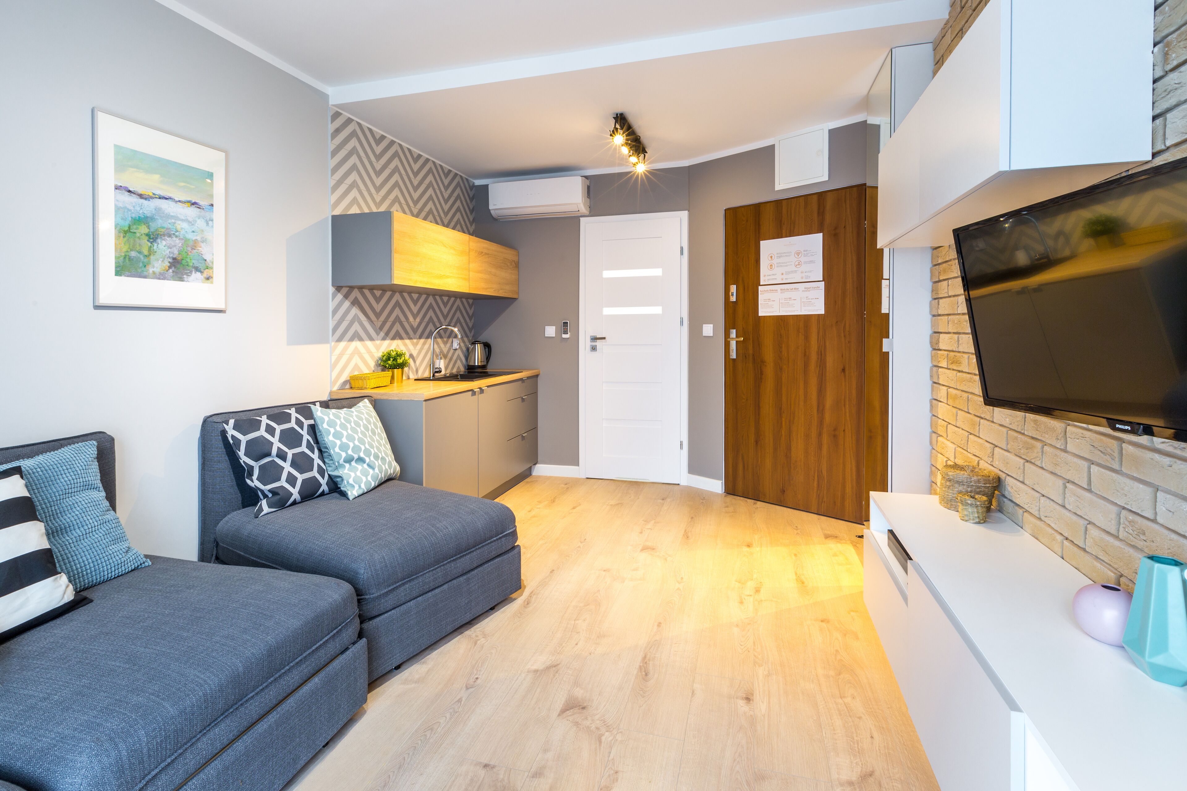 华丽开间套房 | 起居区 | 平板电视