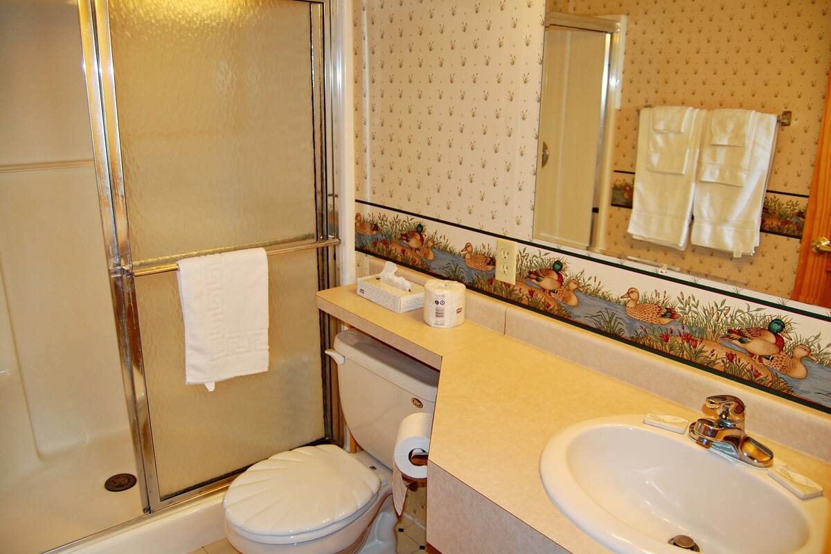 suite, 2 bedrooms, non smoking | bathroom | shower, towels