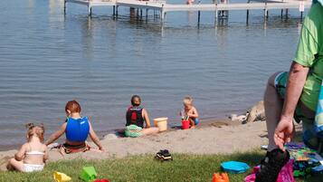 On the beach, sun-loungers, sailing, kayaking