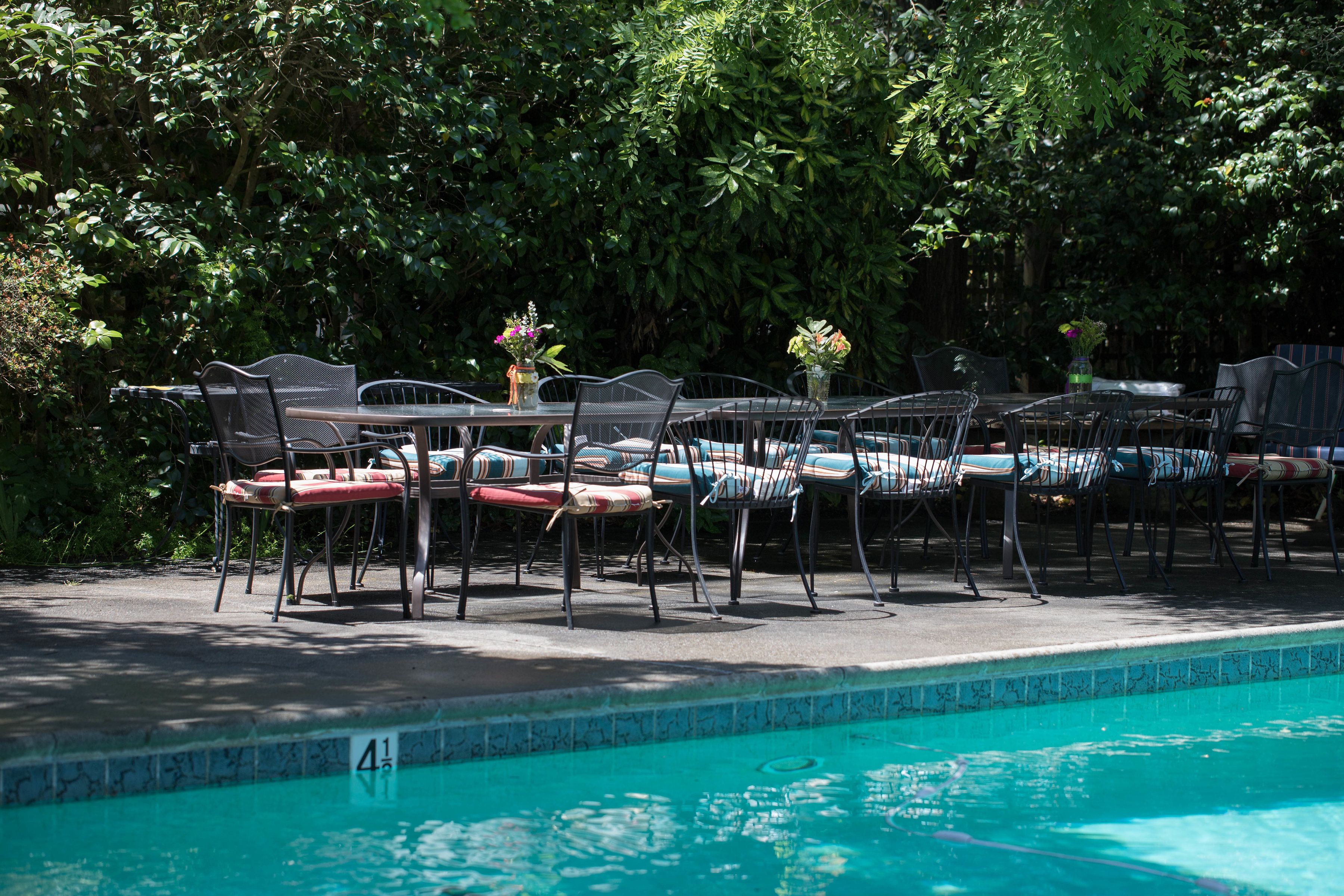 Seasonal outdoor pool, open 8:30 AM to 9:00 PM, sun loungers