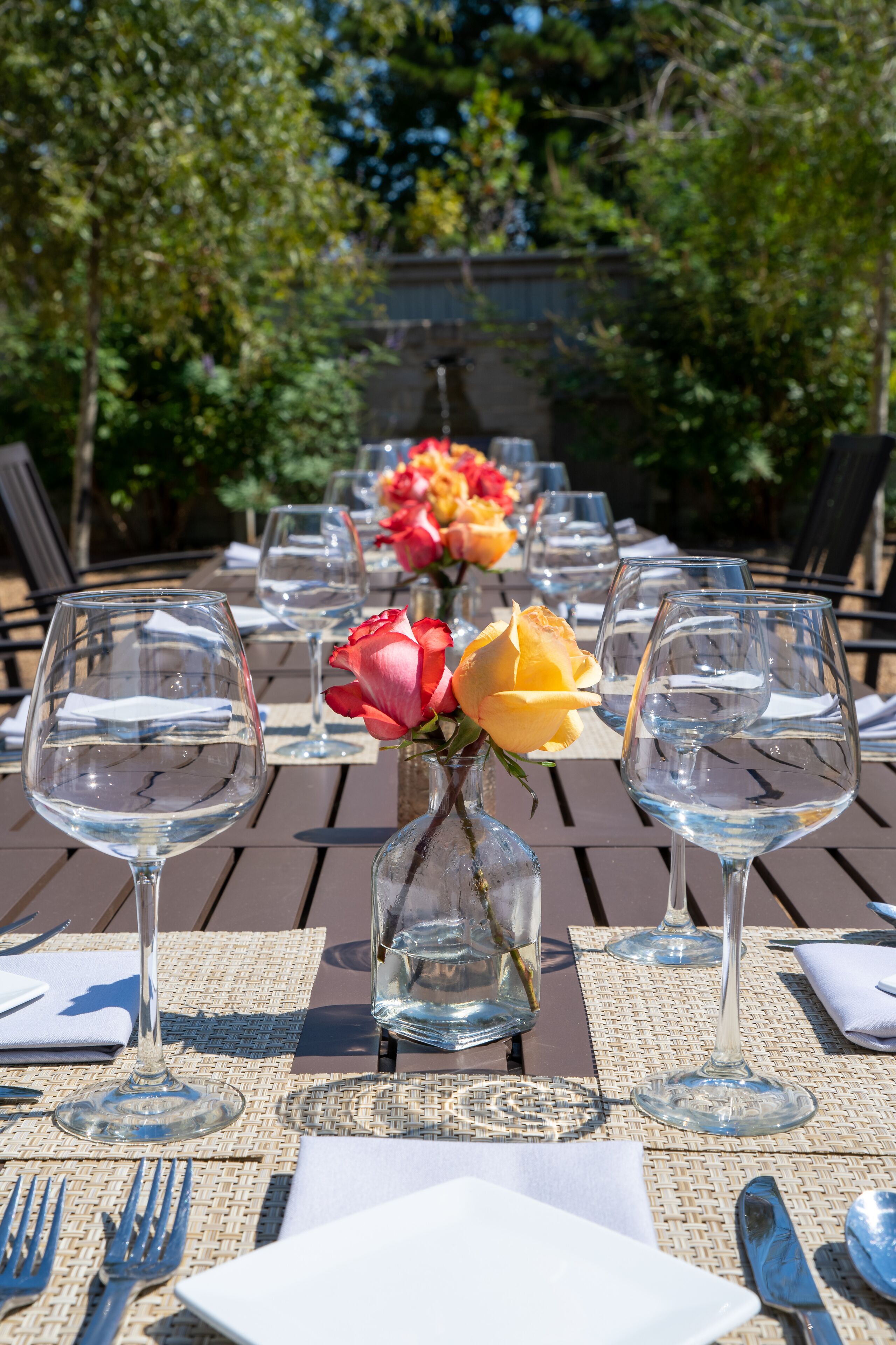Outdoor banquet area