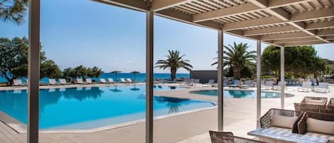 Inomhuspool och utomhuspool
