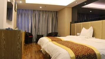 Blackout drapes, iron/ironing board, free WiFi