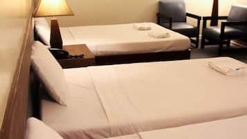 Desk, free WiFi, bed sheets