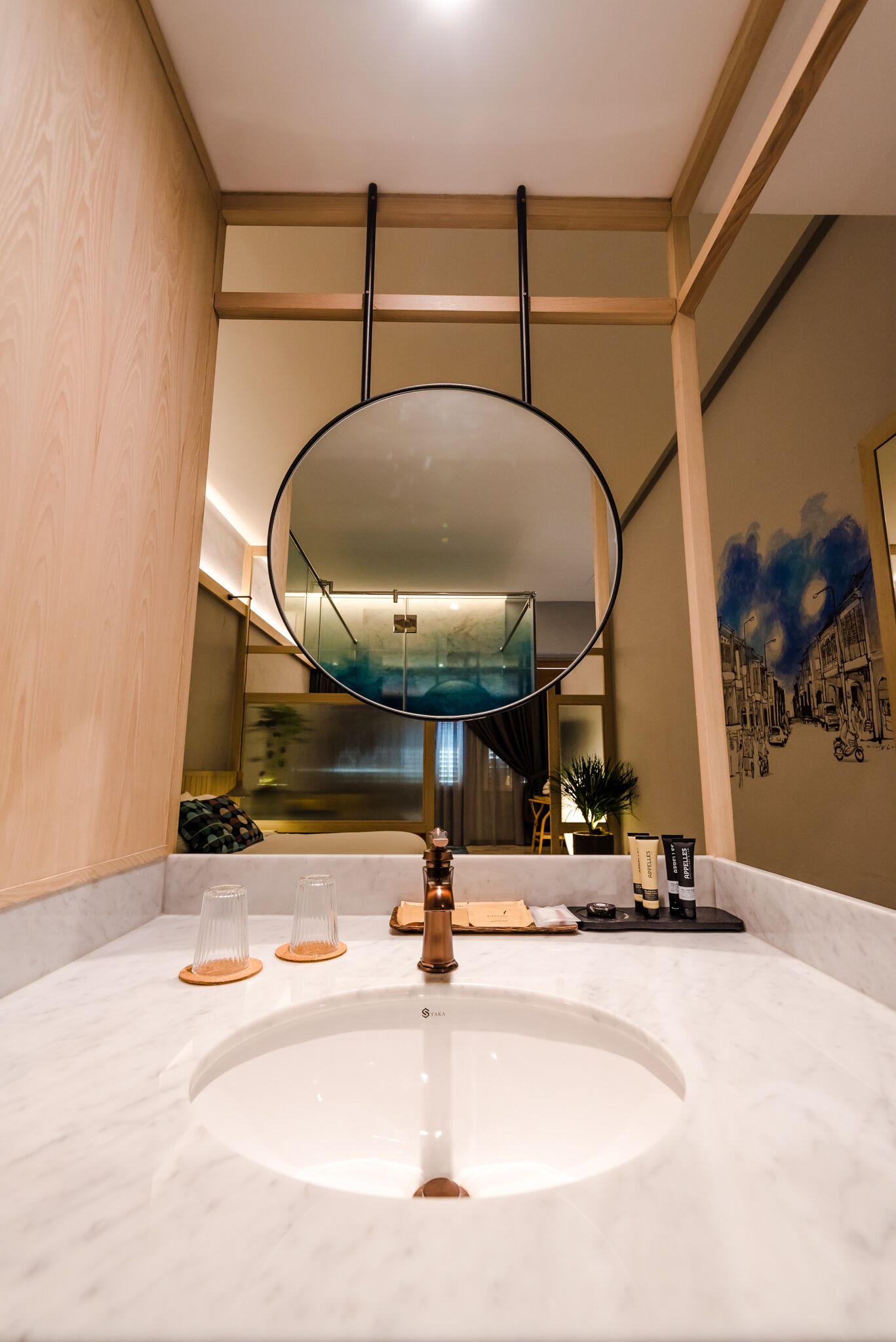 courtyard suite | bathroom | shower, free toiletries, hair dryer, bathrobes