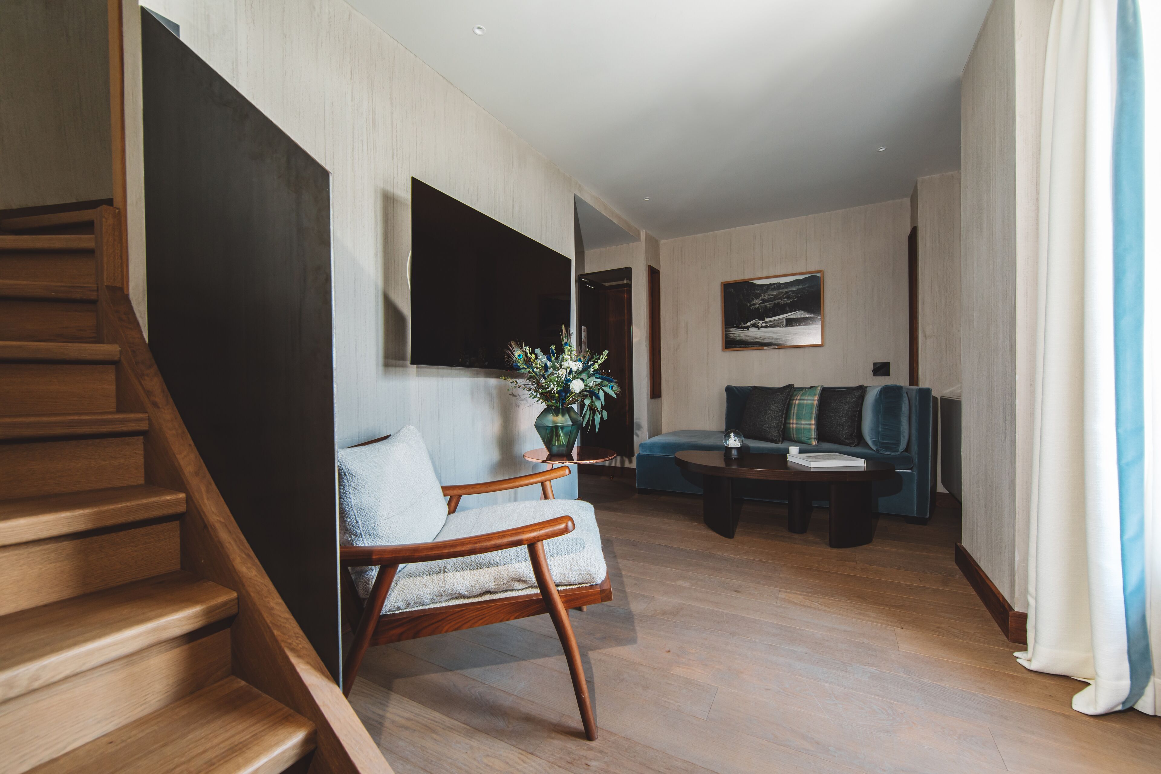 junior suite duplex | living area | flat-screen tv