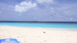 A beach with clear turquoise water and a sandy shore. - Velana Beach Hotel Maldives (Maafushi)