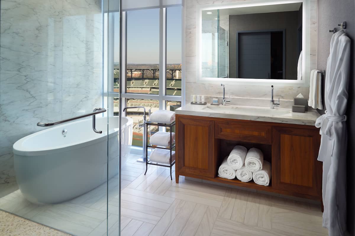 shower, free toiletries, hair dryer, bathrobes