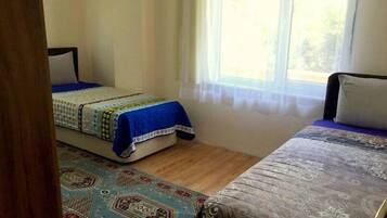 1 bedroom, desk, iron/ironing board, bed sheets