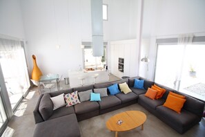 Villa, 3 Bedrooms, Private Pool | Living area | Plasma TV, DVD player - Villa Nathalie (El Campello)