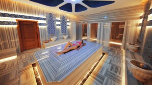 A luxurious room with a large bed, a wooden door, and a ceiling with a unique design. - Sey Beach Hotel & Spa (Alanya)