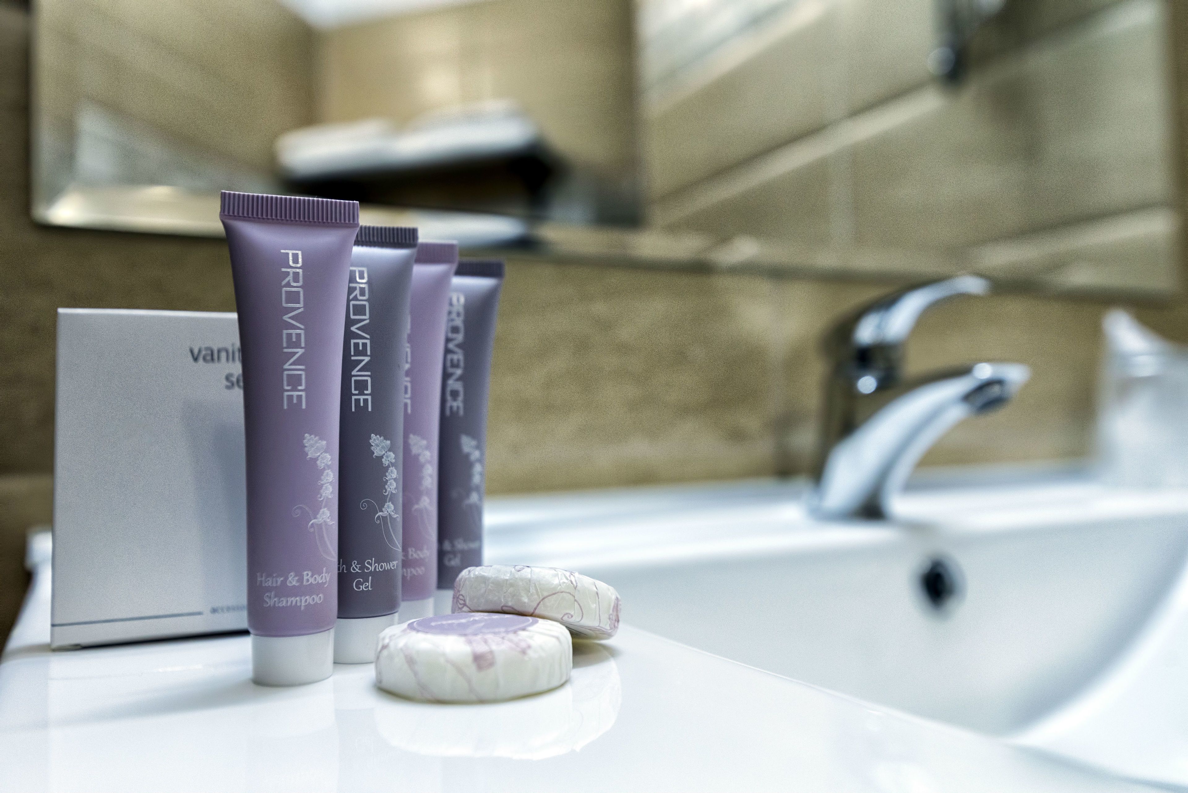 free toiletries, hair dryer, bathrobes, slippers