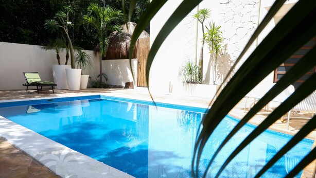 Outdoor pool, pool loungers - Paola Villa 2 Bedroom sleeps 5 private terrace (Tulum)