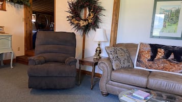 Televisión, reproductor de DVD, libros y videoteca