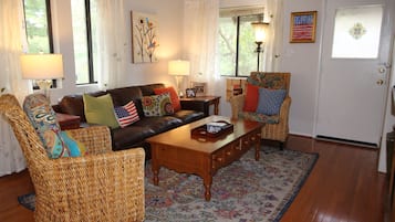 Smart TV, lareira, livros