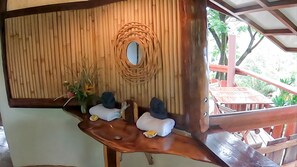 Bungalow, 1 Bedroom, Kitchenette, Sea View (Fare Piti) | Bathroom | Free toiletries, towels, soap, shampoo - Fare Oviri Lodge (Raiatea)