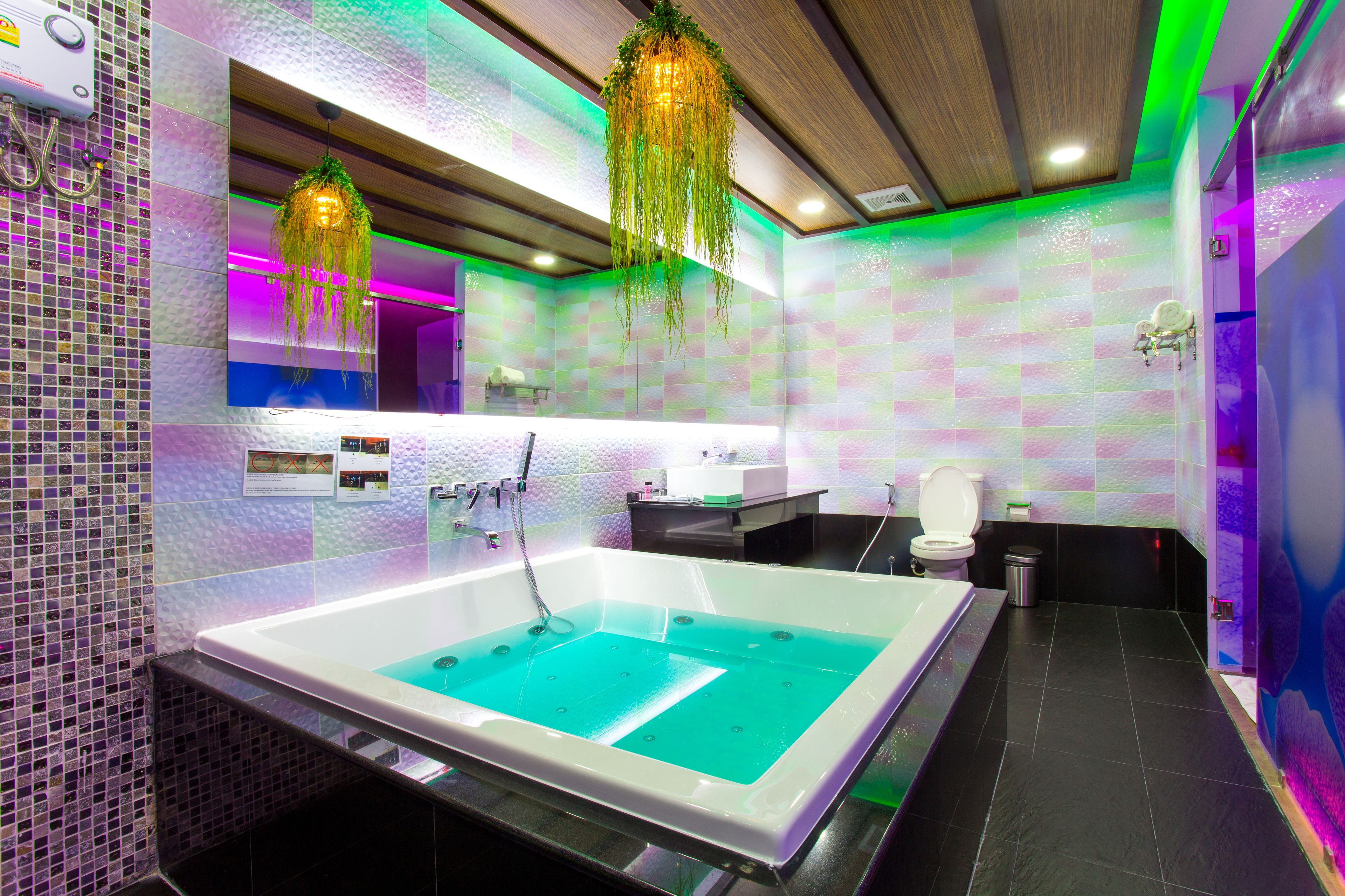 bathroom | shower, rainfall showerhead, towels