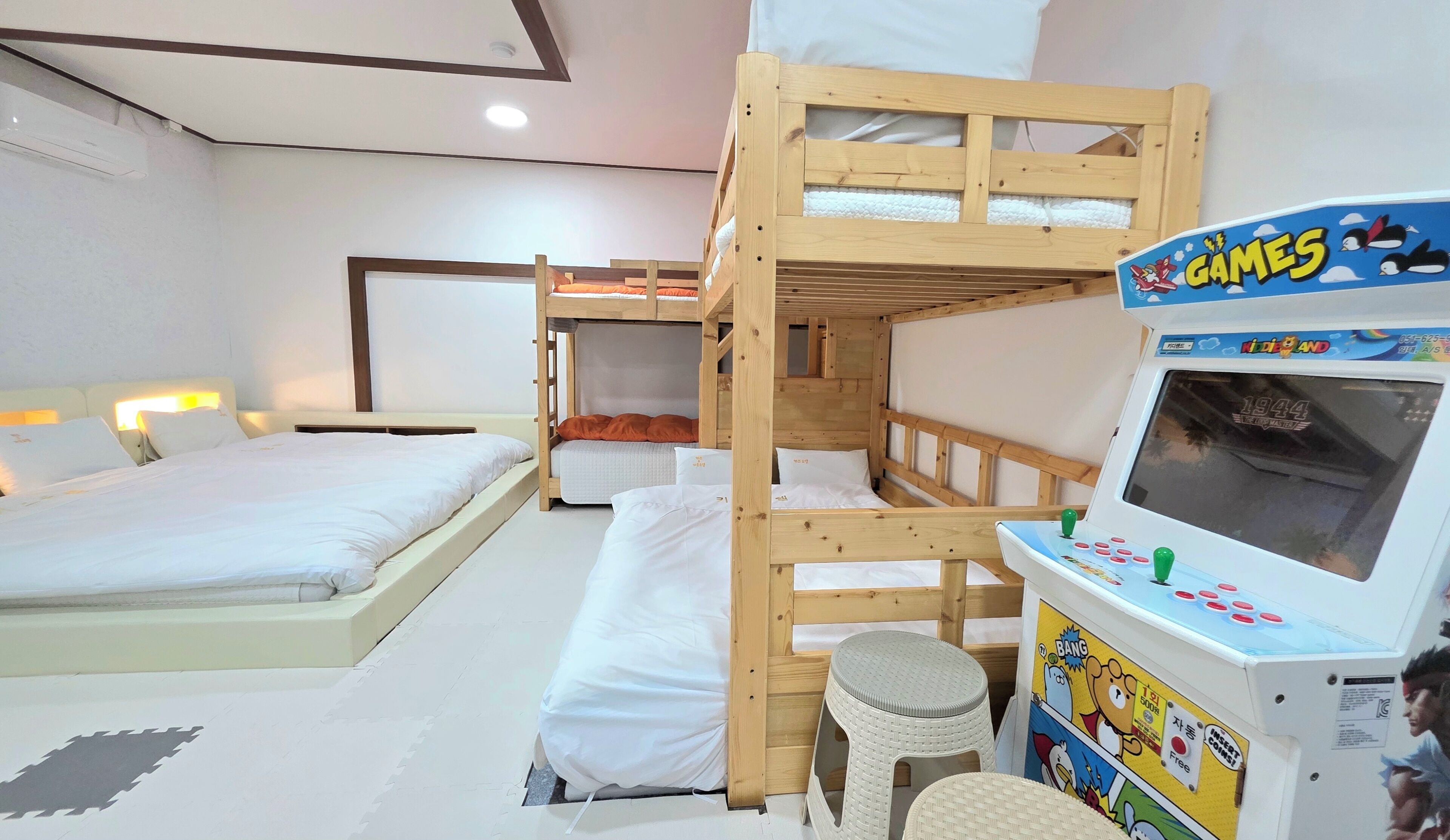 Individually decorated, laptop workspace, blackout drapes, soundproofing