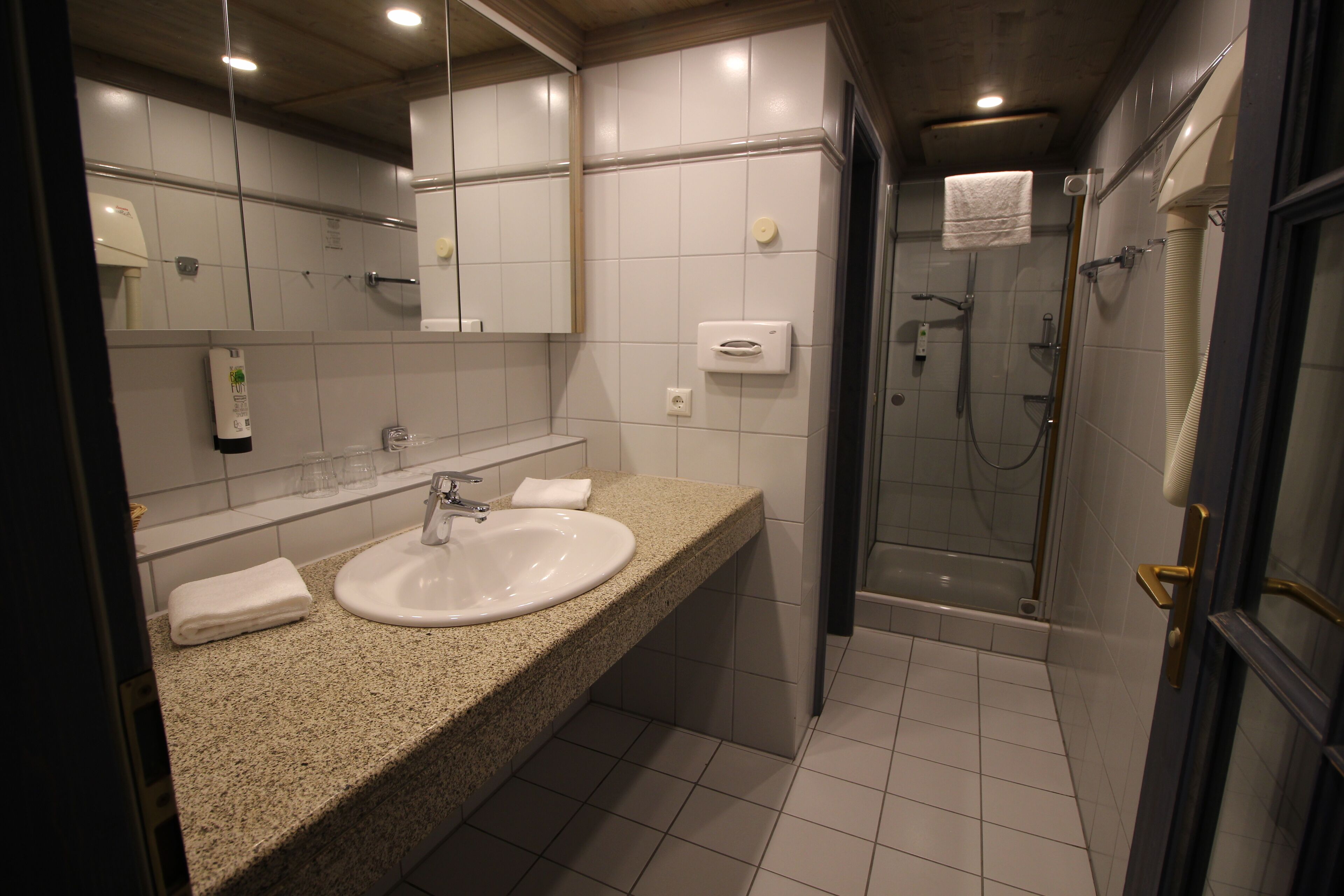 deluxe double room, balcony | bathroom | shower, free toiletries, hair dryer, towels