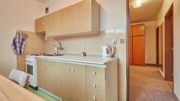 Two-Bedroom Apartment with Spa Package | Private kitchen | Full-sized fridge, microwave, oven, stovetop