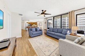 Premium Condo, 3 Bedrooms, Balcony | Living room | Flat-screen TV - Seaside Beach & Racquet 5614 (Orange Beach)