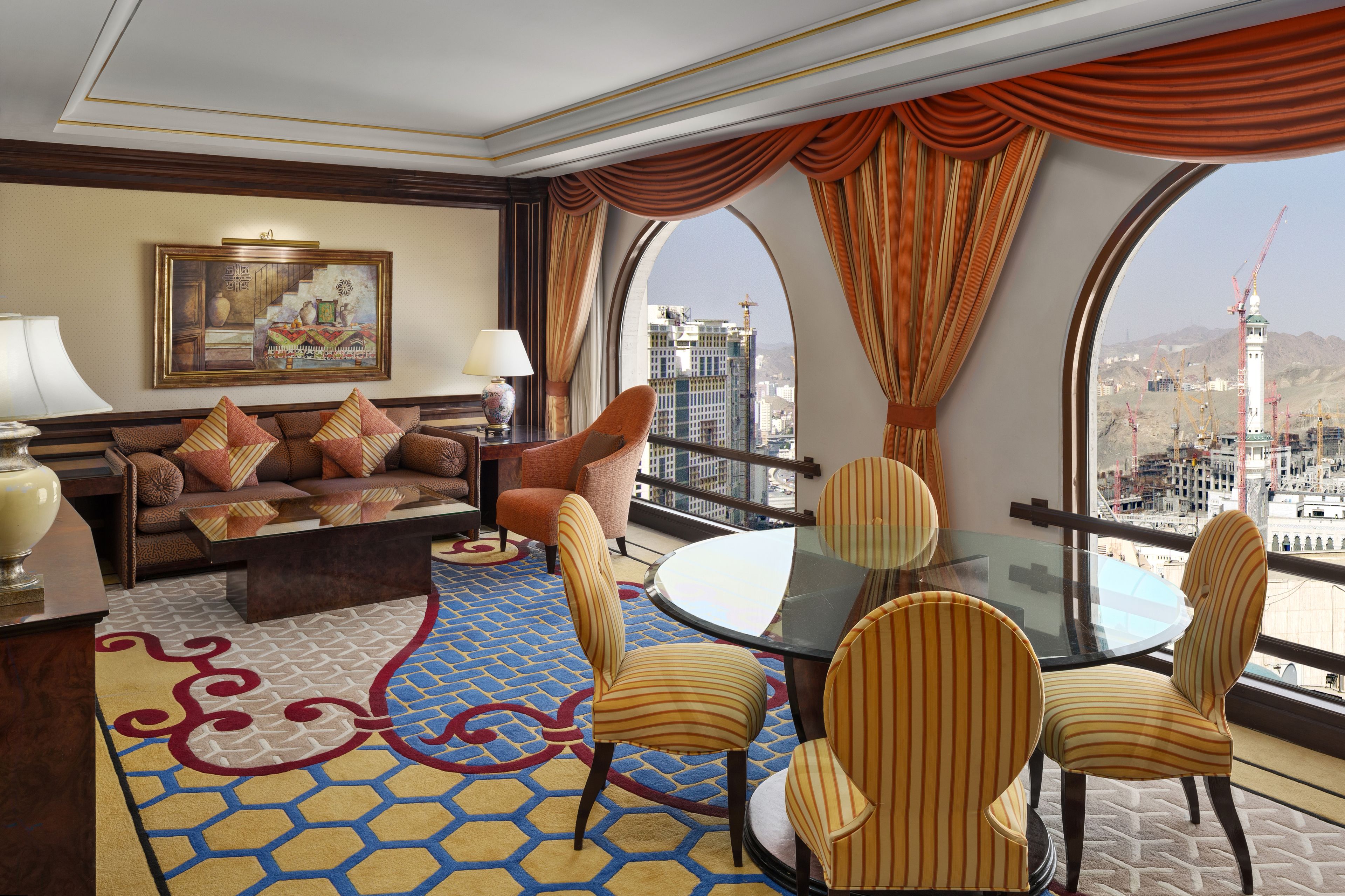 Penta Duplex Suite Haram View with Two King Beds | Living room | 37-inch LCD TV with satellite channels, TV