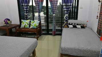 Desk, blackout curtains, iron/ironing board, free WiFi