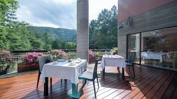 Outdoor banquet area
